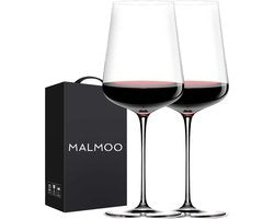 Malmoo Wijnglazen - Rode Wijn - 550mL - 2st - Cadeauverpakking - Kristalglas