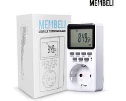 Membeli Tijdschakelaar voor Binnen - Schakelklok Stopcontact - Type F - Digitaal - Timer Schakelaar - LCD Display - Tijdschakelklok