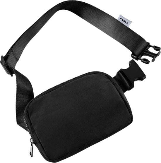 Kioto Heuptas - Telefoontasje Crossbody - Heuptasje Dames en Heren - Fanny Pack - Heuptas - Wandelen en Festival - Zwart
