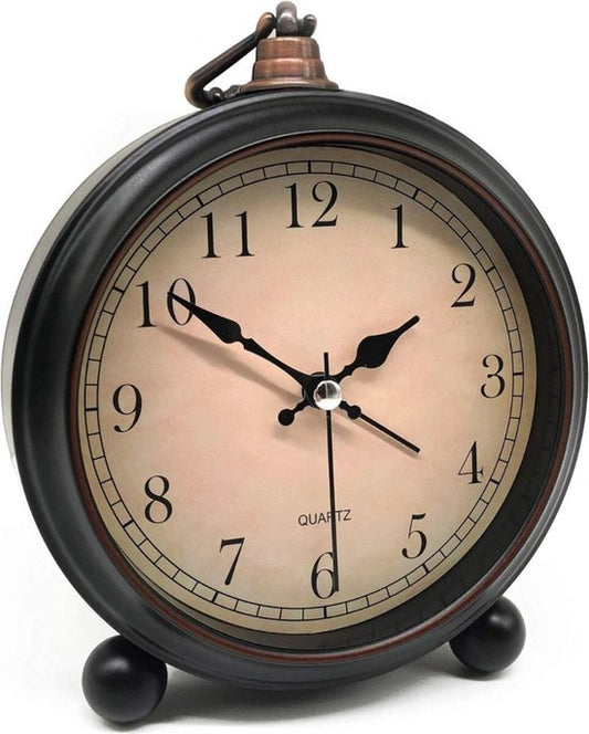Tyme Wecker Analog - Retro - Numerisch - Ohne Tickgeräusch - Mit Alarm