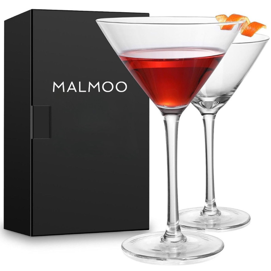 Malmoo Martini Glazen - Cocktailglazen - Set van 2 - Cadeauverpakking - Kristalglas