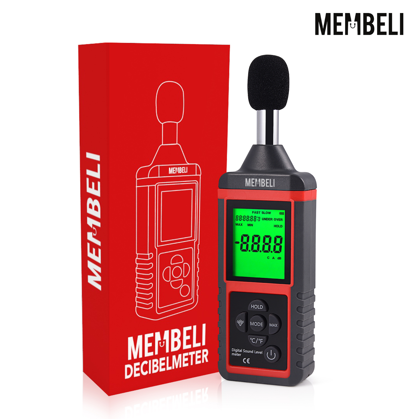 Membeli Mini Digitale Decibelmeter - 30 dB tot 130 dB - Kleine Db Meter - Geluidsmeter - 31.5 Hz tot 8 KHz - LCD Scherm - 3x AAA Batterij